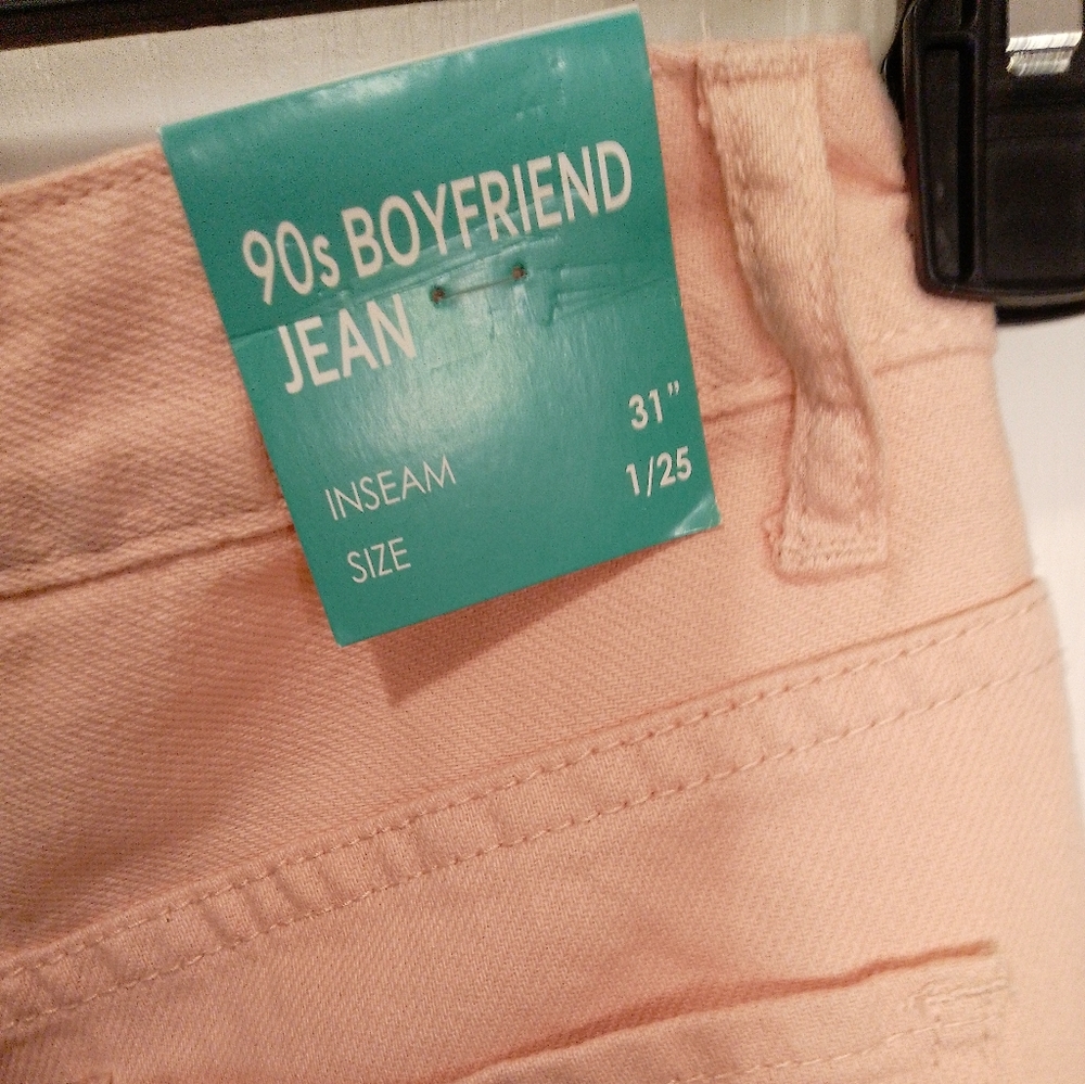 NWT/Juniors light pink juniors distressed jeans size 1/25 90s boyfriend … - Picture 7 of 12
